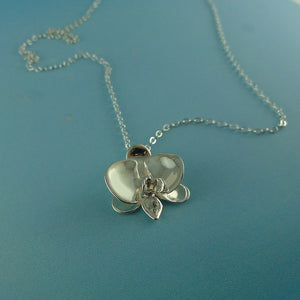 Phalaenopsis Orchid Charm Necklace in Sterling Silver, Orchid Jewelry, Wedding Jewelry, Bridesmaid Jewelry, Orchid Charm Necklace