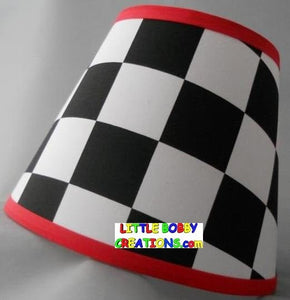 Racing Checkered Flag Fabric Lamp Shade (10 Sizes to Choose From)