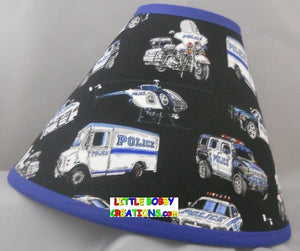 Emergency Police Vehicles Motorcycle Helicopter Lamp Shade (10 Sizes to Choose From)