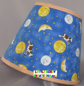 Nursey Rhymes Cow Jumped Over The Moon Fabric Lamp Shade (10 Sizes to Choose From!)