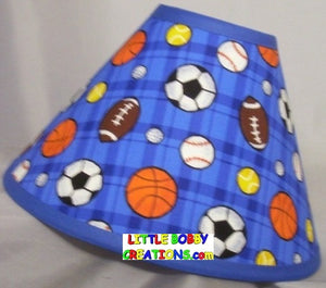 Football Baseball Soccer Basketball Fabric Lamp Shade (10 Sizes to Choose From)