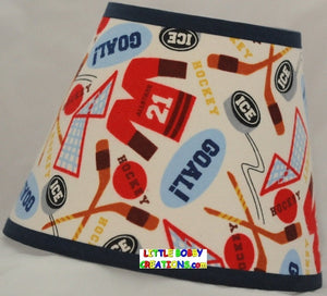 Hockey Fabric Lamp Shade (All Handmade After Order is Placed)  (10 Sizes to Choose From)