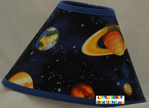 Solar System Space Planets Fabric Lamp Shade (10 Sizes to Choose From!)