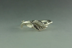 Leaf and Twig Promise Ring, Sterling Silver Leaf and Twig Ring, Tree Branch Ring, Leaf Ring, Twig Ring, Branch Band, Nature Inspired Ring