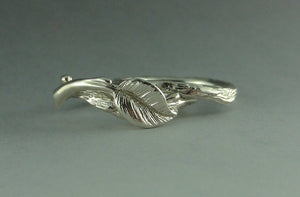 Leaf and Twig Promise Ring, Sterling Silver Leaf and Twig Ring, Tree Branch Ring, Leaf Ring, Twig Ring, Branch Band, Nature Inspired Ring