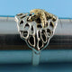 Fan Coral Ring with a cute 14k Gold Starfish, Beach Jewelry, Ocean Jewelry, Wedding Band