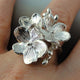 Beautiful Statement Sterling Silver Flower Ring- Forget-me-Not floral Ring, Floral Ring, Silver Flower Ring
