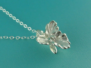 Cattleya Necklace, Silver Flower Necklace, Silver Orchid Necklace, Silver Necklace, Cattleya Orchid, Wedding Bridesmaid Gifts