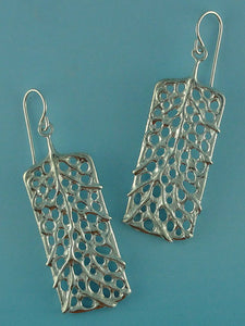 Sea Fan Coral Dangling Earrings, Great Silver Dangling Earrings, Beach Jewelry, Ocean Jewelry, Beach Wedding Jewelry