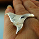 Whale Tail Ring, Sea Life Jewelry, Whale Ring Nautical Jewelry, Whale Jewelry, Whale Tail Ring, Beach Jewelry Silver Ring