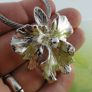 Cattleya Necklace, Silver Flower Necklace, Silver Orchid Necklace, Silver Necklace, Cattleya Orchid, Wedding Bridesmaid Gifts