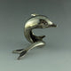 Hand Sculpted Dolphin Wine Charm cast in White Bronze, Handmade Sea Life Wine Glass Charm, Ocean Wine Charm, Beach Wine Charm