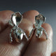 Lady Slipper Orchid Post Earrings, Silver Orchid Earrings, Paphiopedilum, Lady Slipper Earrings
