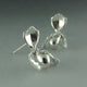 Lady Slipper Orchid Post Earrings, Silver Orchid Earrings, Paphiopedilum, Lady Slipper Earrings