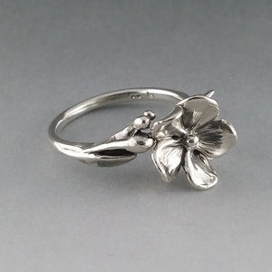 Sterling Silver Flower Ring, Just a Pretty Flower Ring, Floral Ring, Forget Me Not Ring