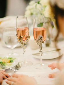 Octopus Champagne Glasses, Beach Wedding, Octopus, Beach Wedding, Toasting Flute, Celebration, Champagne Glasses, Stemless
