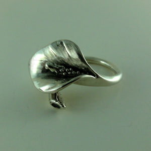 Calla Lily Ring, Unique Adjustable Calla Lily Ring in Sterling Silver, Adjustable Ring, Flower ring, silver ring, Calla Lily Jewelry,