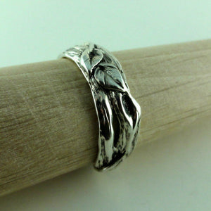 Sterling Silver Leaf & Twig Wedding Band, Tree Branch Ring, Leaf Ring, Twig Ring, Twig and Leaf Ring, Twig Wedding Band, Branch  Band
