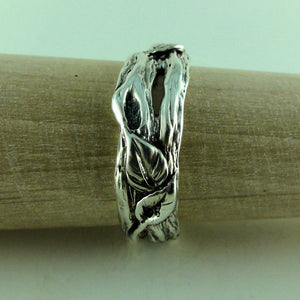 Sterling Silver Leaf & Twig Wedding Band, Tree Branch Ring, Leaf Ring, Twig Ring, Twig and Leaf Ring, Twig Wedding Band, Branch  Band