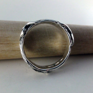Sterling Silver Twig and Leaf Wedding Band, Tree Branch Ring, Leaf Ring, Twig Ring, Twig and Leaf Ring, Twig Wedding Band, Branch  Band