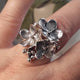 Beautiful Statement Sterling Silver Flower Ring- Forget-me-Not floral Ring, Floral Ring, Silver Flower Ring