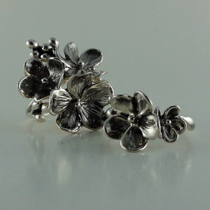 Mom's and Daughters matching rings, Forget me Not Rings, Silver Mom's and Daughters Floral Rings, Silver Ring Set, For me and my Daughter