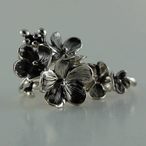 Mom's and Daughters matching rings, Forget me Not Rings, Silver Mom's and Daughters Floral Rings, Silver Ring Set, For me and my Daughter