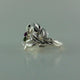 Open Heart Mother's Ring with Gemstones, Three stone ring with leaves and twigs, Silver Leaf and Twig Ring, Heart & Leaf Ring, Twig Ring