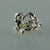 Open Heart Mother's Ring with Gemstones, Three stone ring with leaves and twigs, Silver Leaf and Twig Ring, Heart & Leaf Ring, Twig Ring