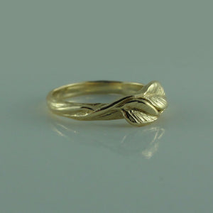Leaf and Twigs Wedding Band, Twig Wedding Band with Leaves in White, Yellow, Rose Gold,14k, Leaf Ring, Twig Wedding Band, Engagement Ring