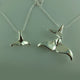 Mother & Child Whale Tail Pendant Set, Silver Beach Pendant, Baby Whale Tail Pendant, Whale Tail Jewelry, Whale Pendant, Beach Jewelry