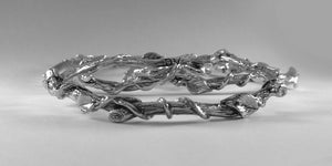 Small Leaf and Twig Bangle, Twig Bangle, Leaf Bangle, Small Bangle, Sterling Leaf Bangle, Silver Bangle