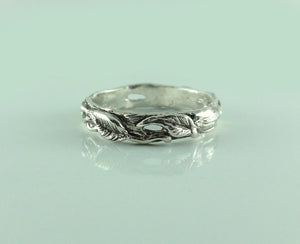 Twig and Leaf Wedding Band Set, Tree Branch Rings, Twig Wedding Bands, Gold Twig Rings, Twig Wedding Bands, Branch  Rings