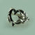 Hand Sculpted Open Heart Ring, Sterling Silver Leaf and Twig Heart Ring, Tree Branch Heart Ring, Leaf Heart Ring, Twig Heart Ring