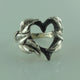 Hand Sculpted Open Heart Ring, Sterling Silver Leaf and Twig Heart Ring, Tree Branch Heart Ring, Leaf Heart Ring, Twig Heart Ring