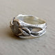 Twig and Leaf Engagement, Wedding Band, Raw Rough Uncut Diamond, One of a kind hand sculpted Twig Wedding Band by Dawn Vertrees