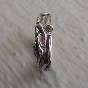 Leaf & Twig Wedding Band, Silver Tree Branch Ring, Leaf Ring, Twig Ring, Twig Wedding Band, Branch Band by Dawn Vertrees