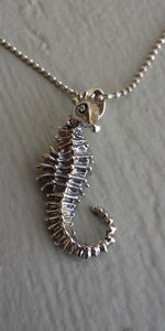Sterling Silver Seahorse Pendant, Sterling Silver Ocean Inspired Seahorse Pendant, Hand Sculpted by me, Dawn Vertrees
