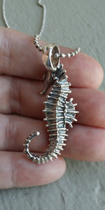 Sterling Silver Seahorse Pendant, Sterling Silver Ocean Inspired Seahorse Pendant, Hand Sculpted by me, Dawn Vertrees
