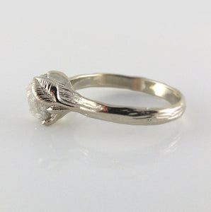 White Gold Raw Diamond Engagement Ring, Made to Order Wedding Ring, Uncut Rough Diamond Forever Ring, Promise Ring by Dawn Vertrees Jewelry