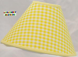 Gingham Yellow Fabric Lamp Shade (10 Sizes to Choose From!!!)
