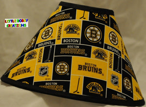 Boston Bruins NHL Hockey Fabric Lamp Shade (All Handmade After Order is Placed)  (10 Sizes to Choose From)