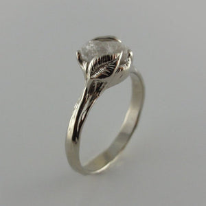 White Gold Raw Diamond Engagement Ring, Made to Order Wedding Ring, Uncut Rough Diamond Forever Ring, Promise Ring by Dawn Vertrees Jewelry