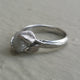 Leaf & Twig Engagement Ring, Rough Uncut Diamond Solitaire, Hand sculpted 14k White Gold, Optional Band, Wedding Ring, Diamond Ring by Dawn