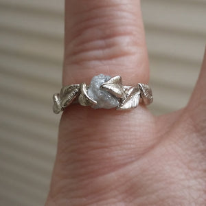 Twig Engagement Ring, 14k Twig & Leaf Diamond Solitaire Ring, Engagement Ring or Promise Ring by Dawn Vertrees