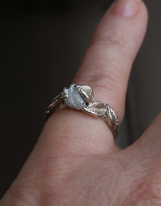 Twig Engagement Ring, 14k Twig & Leaf Diamond Solitaire Ring, Engagement Ring or Promise Ring by Dawn Vertrees