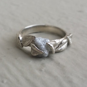 Twig Engagement Ring, 14k Twig & Leaf Diamond Solitaire Ring, Engagement Ring or Promise Ring by Dawn Vertrees