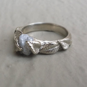 Twig Engagement Ring, 14k Twig & Leaf Diamond Solitaire Ring, Engagement Ring or Promise Ring by Dawn Vertrees
