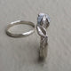 Twig Engagement Ring, Raw Uncut Diamond Bridal Set, 14k Gold Wedding Ring, Wedding, Stacking Ring with Rough Diamond Ring by Dawn Vertrees