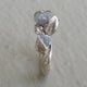 Raw Diamond Engagement Ring - 14K White Gold and Rough Diamond Wedding Ring, Promise Ring by Dawn Vertrees